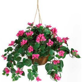 Nearly Natural Bougainvillea Hanging Basket Silk Plant