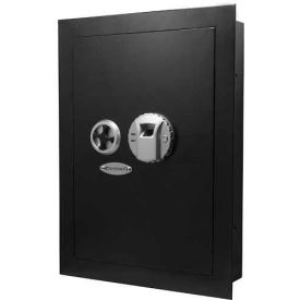 Biometric Wall Safe - 15-1/2"W x 3-3/4"D x 20-3/4"H, Black
