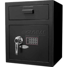 Large Keypad Depository Safe - 15-5/16"W x 13-1/2"D x 19"H, Black