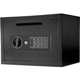 Compact Keypad Depository Safe - 13-3/4"W x 9-7/8"D x 9-7/8"H, Black