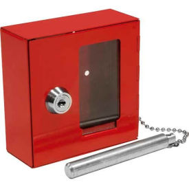 Breakable Emergency Key Box with Attached Hammer - 3-15/16"W x 1-9/16"D x 3-15/16"H