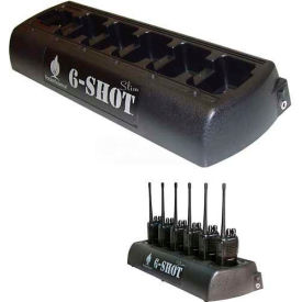 6-Shot Slim 6-Unit Battery Charger for Motorola CP200 Radios with Six 6-SHOT-CP200 Pods