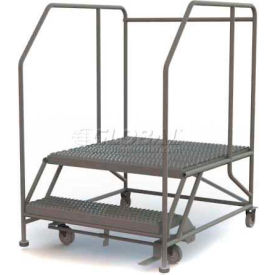 Mobile 2 Step Steel 36"W X 36"L Work Platform Ladder - 800 Lb. Capacity