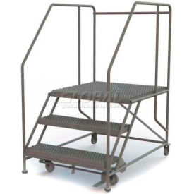 Mobile 3 Step Steel 36"W X 36"L Work Platform Ladder - 800 Lb. Capacity