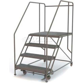 Mobile 4 Step Steel 36"W X 36"L Work Platform Ladder - 800 Lb. Capacity