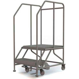 Mobile 2 Step Steel 24"W X 24"L Work Platform Ladder - 800 Lb. Capacity