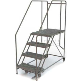 Mobile 4 Step Steel 24"W X 36"L Work Platform Ladder - 800 Lb. Capacity