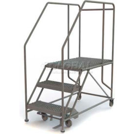 3 Step Steel 24"W X 36"L Work Platform Ladder - 800 Lb. Capacity - WLWP132436SL
