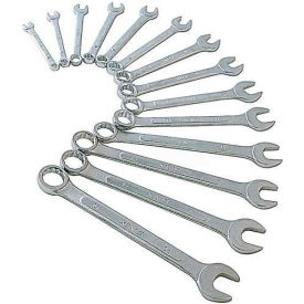 14 PC. 6-19MM Metric Raised Panel Combination Wrench Set W/ Storage Pouch