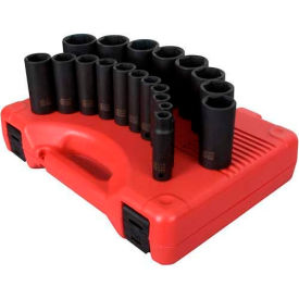 19 PC. 1/2" Drive 3/8"-1-1/2" SAE Deep Impact Socket Set