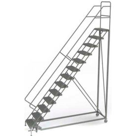 13 Step Configurable Forward Descent Rolling Ladder - Perforated Tread