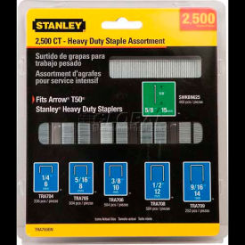 Heavy-Duty Narrow Crown Staple & Brad Assortment, 2,500 Pack