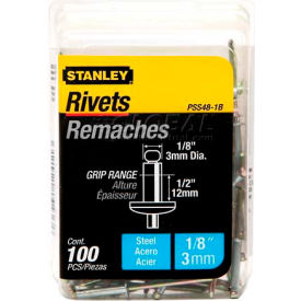 Steel Rivets 1/8" x 1/2", 100 Pack