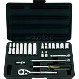 1/4" Drive 21 Piece Fractional Socket Set, 6 Point