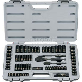 92-824 69 PC. SAE/Metric Laser Etched Black Chrome Socket Set