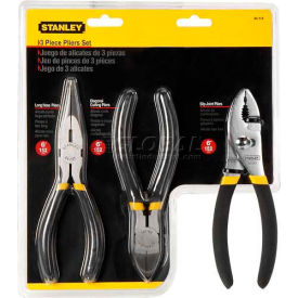 3 Piece Basic Plier Set (Long Nose, Slip Joint, Diagonal)