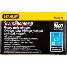 Heavy-Duty Narrow Crown Staples 1/2", 5,000 Pack