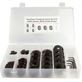 Two-Piece Clamping Collar Kit, 40-Piece, Black Oxide