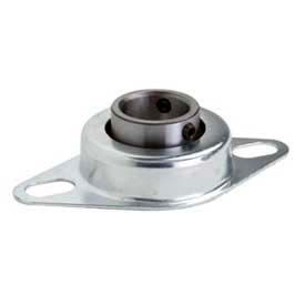 2 Bolt Flange Mount Ball Bearing, Pressed Steel Housing, Standard, 1"ID