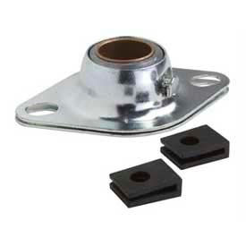 2 Bolt Flange Mount Bronze Bearing, Press Steel Housing, Self-Align, 5/8"ID