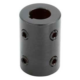 Metric Set Screw Coupling with Keyway, Black Oxide, 15mm