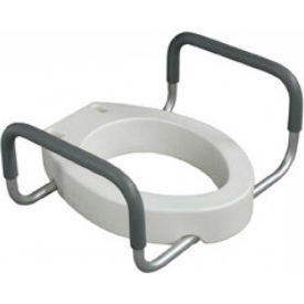 Premium Toilet Seat Riser with Removable Arms, Fits Elongated Toilets
