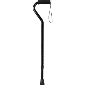 Offset Handle Walking Cane, Aluminum, Foam Grip, Black