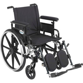 20" Wheelchair, Flip Back Detachable Adjustable Full Arms, Elevating Legrests