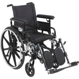16" Wheelchair, Flip Back Detachable Adjustable Full Arms, Elevating Legrests