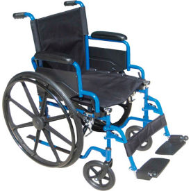 20" Blue Streak Wheelchair, Flip Back Desk Arms, Elevating Legrests