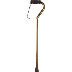 Offset Handle Walking Cane, Aluminum, Foam Grip, Bronze