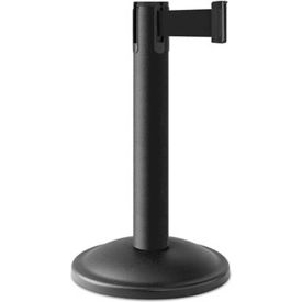 Contempo Exhibit Post, 24" Black Wrinkle Post, 10' Black Belt