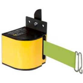 Warehouse Safety Retractable Belt Barrier, Yellow Case with 18' Neon Yellow Belt