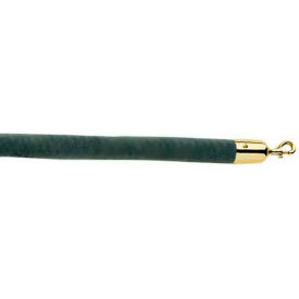 4'L Evergreen Velour Rope With Polished Brass Hooks