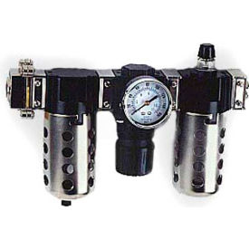1/4" Mod FRL with End Ports, Metal Bowl with Sight, Manual & Ultra Fog Lubricator, OSHA Valve