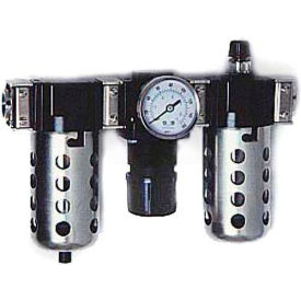 1/4" Modular FRL with End Ports, Gauge, Poly Bowl, Manual & Ultra Fog Lubricator