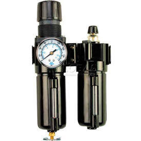 Arrow 1/2" Modular F/R & Lubricator with End Ports, Gauge, Poly Bowl, Manual