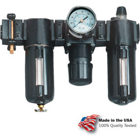 1/2" Modular FRL with End Ports, Gauge, Poly Bowl, Manual and OSHA Valve.