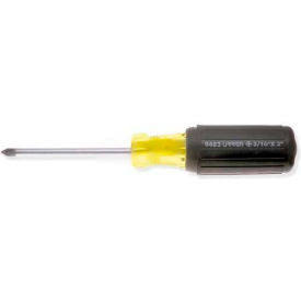 Cushion Grip Screwdriver, #2 Phillips Tip, 10-1/4"L, Round Shank, 6"L X 1/4" Shank