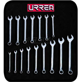 SAE & Metric Combination Wrench Set, 6 & 12 Pt, 1/4-3/4"/8-15mm Opening Sizes, 16 Pcs