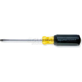 SAE Cushion Grip Screwdriver, Slotted Tip, 7-3/4"L, 4" X 3/16" Round Shank