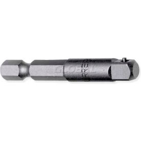 Power Bit Adapter, 4" Long, 1/4" Female Hex Drive, Pin Lock