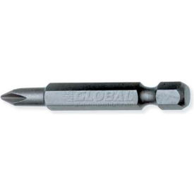 Industrial Grade Phillips Power Bit, 2-1/4"L X 1/4", #2 Tip, 1/4 Hexagon Drive