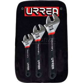 Cushion Grip Adjustable Wrench Set, 8", 10", 12", Chrome-Nickel Finish