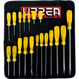Amber Handle Screwdriver Set, Flat, Cabinet & Phillips Tip, 19 Pieces