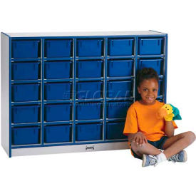 25 Tray Mobile Cubbie w/Trays, 48"W x 15"D x 35-1/2"H, Gray Laminate, Black Edge
