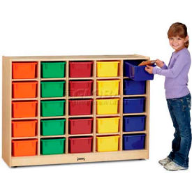 25 Tray Mobile Cubbie Without Trays, 48"W x 15"D x 35-1/2"H, Birch Plywood