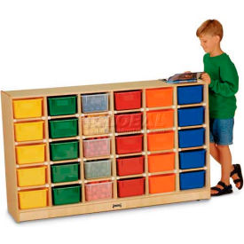 30 Tray Mobile Cubbie Without Trays, 57-1/2"W x 15"D x 35-1/2"H, Birch Plywood