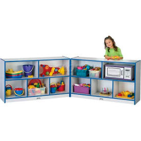 Mobile Fold-N-Lock Cubbie,No Tray, 96"Wx15"Dx29-1/2"H, Gray Laminate, Black Edge