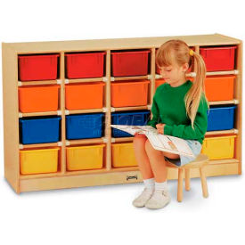 20 Tray Mobile Cubbie Without Trays, 48"W x 15"D x 29-1/2"H, Birch Plywood